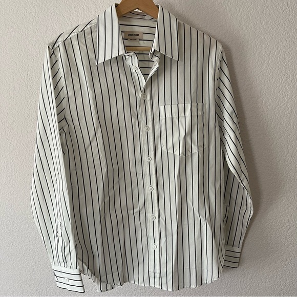 Zadig & Voltaire White Taskiz Pop Raye Strass Striped Shirt Sz M - Picture 8 of 16